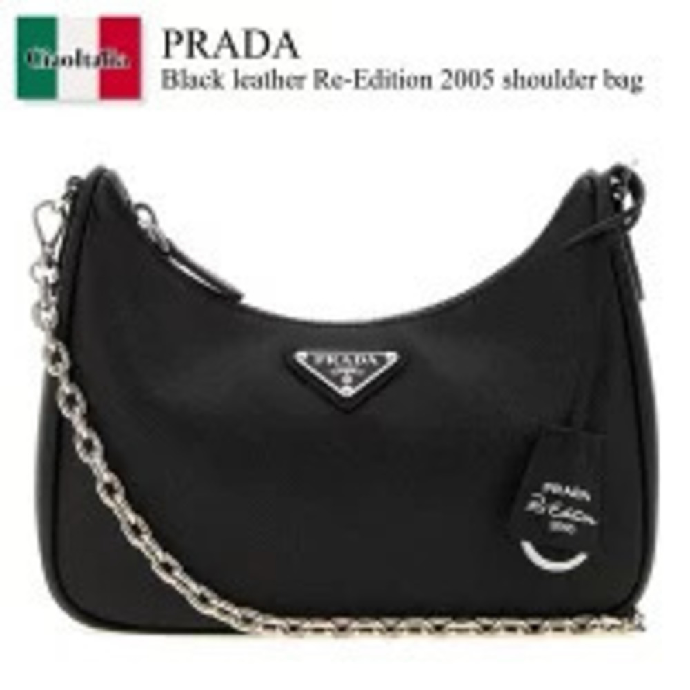 Prada Bag Black Leather Re Edition Shoulder Pouch